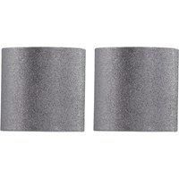Set of 2 Grey Glitter 15cm Easy Fit Ceiling Light Shade Pendant Lightshades