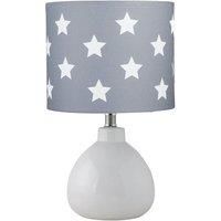 Modern 43cm White Ceramic Bedside Light Table Lamp Tropical Stars Shade
