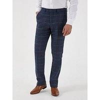 Skopes Men/'s Doyle Wool Blend Check Trouser in Navy 38W-31L