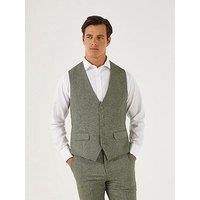 Skopes Men's Jude Waist Coat Herringbone in Sage 34 to 62 Regular