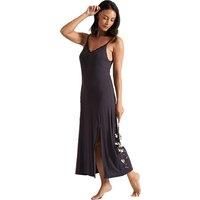 Raven Bamboo Lace Ankle-Length Chemise With Cushioned Slippers - Multiple Sizes