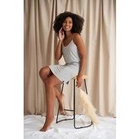 Pretty You London Women's Bamboo Chemise Nightdress in Mid Grey | Size: 20