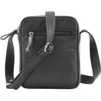 Mens Leather Small Cross Body Bag Travel Organiser Messenger Pouch Parkham Black