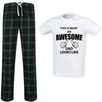 60 Second Makeover Limited This Is What An Awesome Dad Looks Like Tartan Pyjamas PJ/'s Lounge Pants Lounge Wear Green