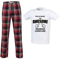 60 Second Makeover Limited This Is What An Awesome Grandad Looks Like Tartan Trouser Mens Pyjamas Set Family Grandad Birthday Gift Present Fathers Day For Men Red Medium