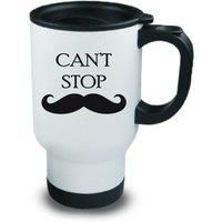 Can't Stop Moustache Metal Travel Mug