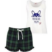 60 SECOND MAKEOVER Women's Frenchie Mum Pyjama Set French Bull Dog in Green | Size: XS
