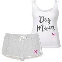 60 SECOND MAKEOVER Women's Dog Mum PJ's Loungewear Lounge Wear Grey & White | Size: Large