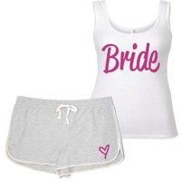60 SECOND MAKEOVER Women's Bride Pyjama Shorts Set in Grey | Size: XS