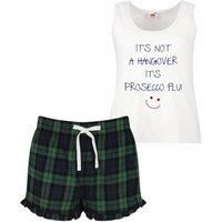 60 SECOND MAKEOVER Women's It's Not A Hangover It's Prosecco Flu PJ's Loungewear Lounge Wear Pink Tartan Frill Shorts in Green | Size: XS