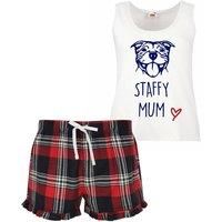 60 SECOND MAKEOVER Women's Staffy Mum Pyjama Set in Red | Size: Medium