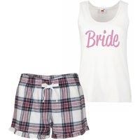 60 Second Makeover Limited Bride Pyjama Set Pink Tartan Frill Wedding Hen Party