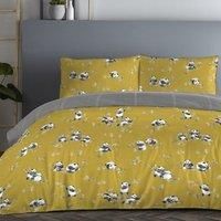 Fusion Panda-Easy Care Duvet Cover Set, Polycotton, Ochre, Double