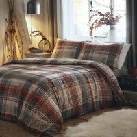 Dreams & Drapes Connolly-100% Brushed Duvet Cover Set, Cotton, Red, 1 pc, King & Connolly Check-Brushed Cotton Duvet Cover Set, Charcoal, King