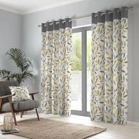 Fusion Beechwood Lined Eyelet Curtains