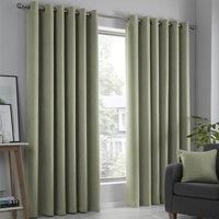 Fusion - Strata - Blockout Pair of Eyelet Curtains - 66" Width x 72" Drop (168 x 183cm) in Green