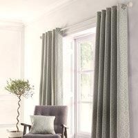 Appletree Loft - Asha - Jacquard Pair of Eyelet Curtains - 46" Width x 54" Drop (117 x 137cm) in Grey