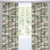 Bedlam - Camouflage - Childrens Pair of Pencil Pleat Curtains - 66" Width x 72" Drop (168 x 183cm) in Pink