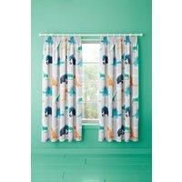 Cosatto - D Is For Dino - Childrens Pair of Pencil Pleat Curtains - 66" Width x 72" Drop (168 x 183cm) in Blue