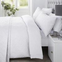 Serene - Gianna - Pinsonic Duvet Cover Set - Double Bed Size in White