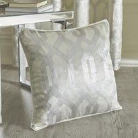 By Caprice Home - Claudette - Velvet Foil Print Filled Cushion - 43 x 43cm in Ivory