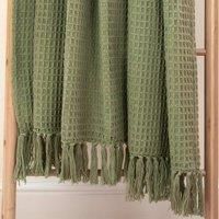 Appletree Loft - Bruges - Waffle Bedspread - 130 x 180cm in Khaki