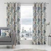 Fusion - Sander - Pair of Eyelet Curtains - 66" Width x 72" Drop (168 x 183cm) in Duck Egg
