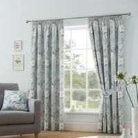 Dreams & Drapes Design - Eve - Pair of Pencil Pleat Curtains With Tie-Backs - 90" Width x 72" Drop (229 x 183cm) in Duck Egg