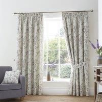 Dreams & Drapes Design - Jazmine - Pair of Pencil Pleat Curtains With Tie-Backs - 66" Width x 54" Drop (168 x 137cm) in Heather