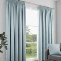 Fusion - Galaxy - Pair of Dim-out Pencil Pleat Curtains - 66" Width x 72" Drop (168 x 183cm) in Duck Egg