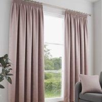 Fusion - Galaxy - Pair of Dim-out Pencil Pleat Curtains - 66" Width x 54" Drop (168 x 137cm) in Blush