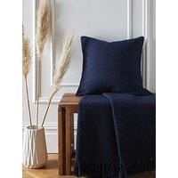 Drift Home - Hayden - 100% Recycled Cotton Filled Cushion - 43 x 43cm in Navy