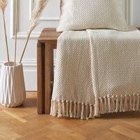 Drift Home Hayden Throw, Recycled Cotton, Cream, 200 x 200cm
