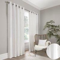 Appletree Boutique - Zara - 100% Cotton Pair of Eyelet Curtains - 66" Width x 54" Drop (168 x 137cm) in White