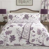 Dreams & Drapes Design - Samira - Reversible Duvet Cover Set - King Bed Size in Plum