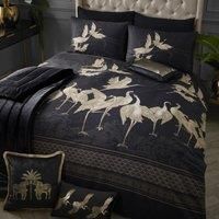 Laurence Llewelyn-Bowen - Kireina - 100% Cotton Duvet Cover Set - Double Bed Size in Black/Gold