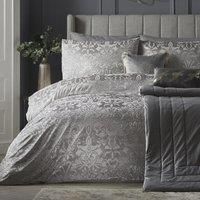 Laurence Llewelyn-Bowen - Firenza - Jacquard Duvet Cover Set - King Bed Size in Silver