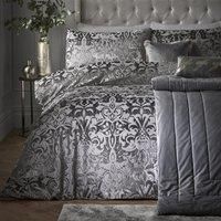 Laurence Llewelyn-Bowen - Luxury Slate Grey Velvet Duvet Cover Sets - Super-King (220 x 260cm) - Luxury Bedding & Super Soft Velvet Duvet Set