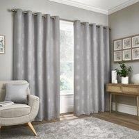 Appletree Loft - Harvest - Pair of Eyelet Curtains - 66" Width x 72" Drop (168 x 183cm) in Silver
