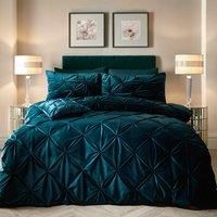SOIREE - Mira - Velvet Duvet Cover Set - Double Bed Size in Teal