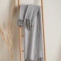 Drift Quinn Woven Stripe Throw Grey