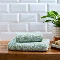 Fusion Bathroom - Matteo - 100% Cotton Jacquard Hand Towel - 50 x 90cm in Khaki