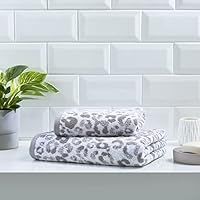 Fusion Bathroom - Animal Print - 100% Cotton Jacquard Hand Towel - 50 x 90cm in Grey