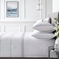 Appletree Boutique - Embroidered Band - Embroidered Duvet Cover Set - King Bed Size in White