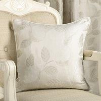 Curtina - Natural Beige Cushion (43 x 43cm) - Cream Floral Cushion - Luxury Cushion for Bedroom & Living Room - Jacquard Cushion in Ivory - Cushion Inserts with Covers Included