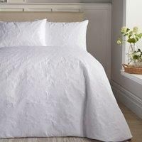 Serene - White Butterfly Embroidery Duvet Cover - Super King Bedding Size (260 x 220cm) - White Embossed Duvet Cover - Butterflies Bedding - Luxury Traditional Duvet - Butterfly Garden Collection