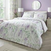 Dreams & Drapes Design - Wisteria - Reversible Duvet Cover Set - Double Bed Size in Lilac