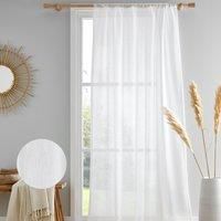 Drift Home - Kayla - Slot Top Voile Panel - 55" Width x 54" Drop (140 x 137 cm) in White
