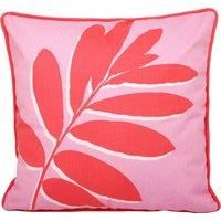 Fusion - Leaf Print - Outdoor Filled Cushion - 43 x 43cm in Pink