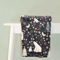 Fusion Christmas - Starry Night - Fleece Throw - 120 x 150cm in Blue